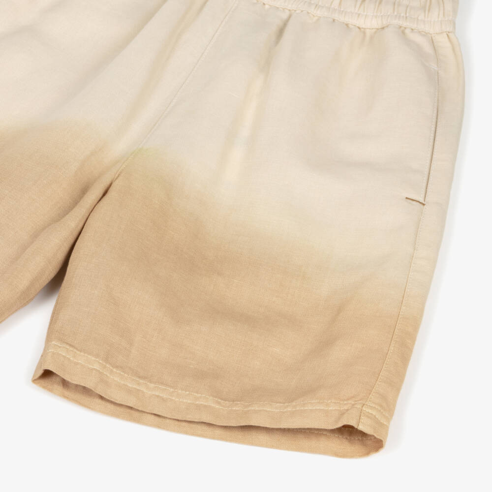 Molo-Boys Beige Gradient Linen & Cotton Shorts | Childrensalon