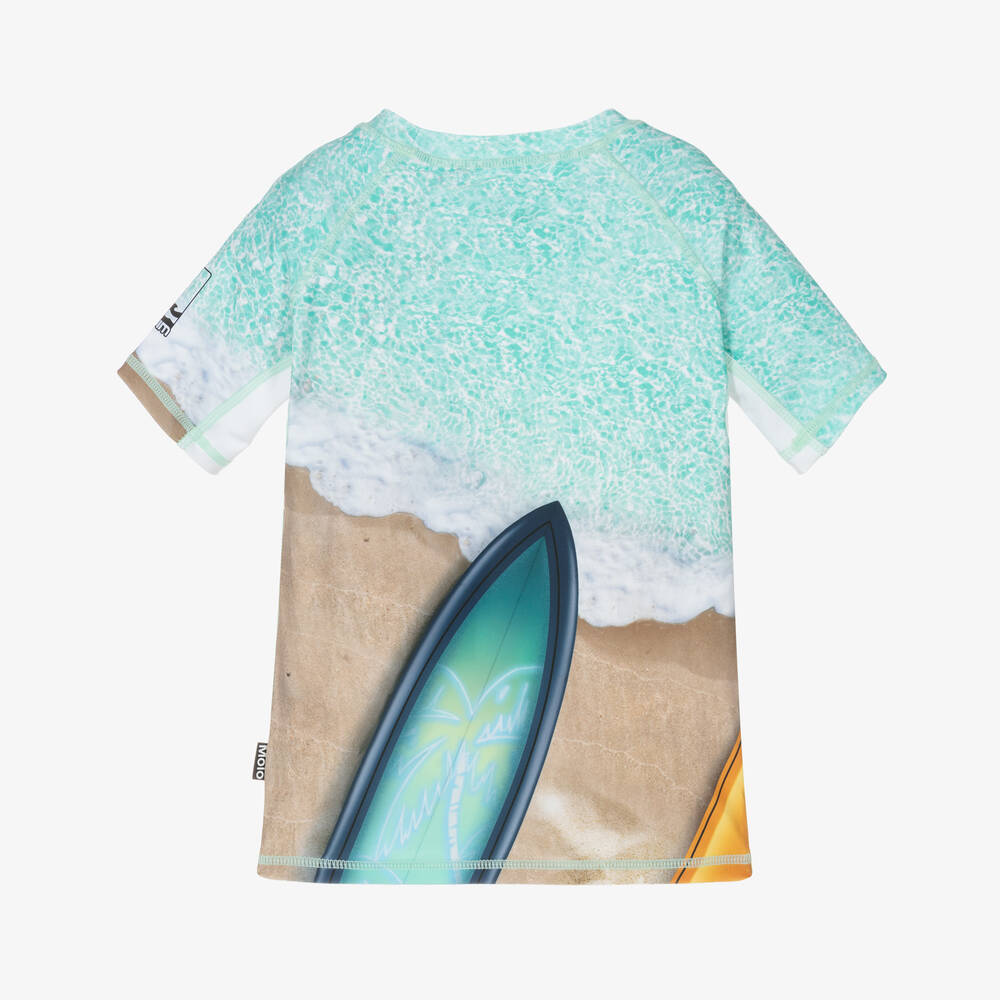 Molo-توب سباحة بطبعة ألواح تزلج لون بيج للأولاد (UPF50+) | Childrensalon