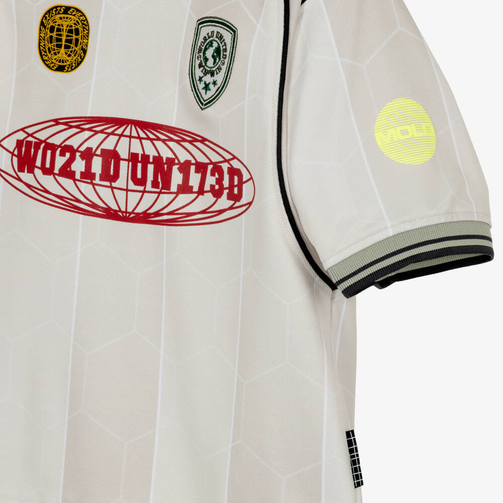 Molo-Boys Beige World United Football T-Shirt | Childrensalon