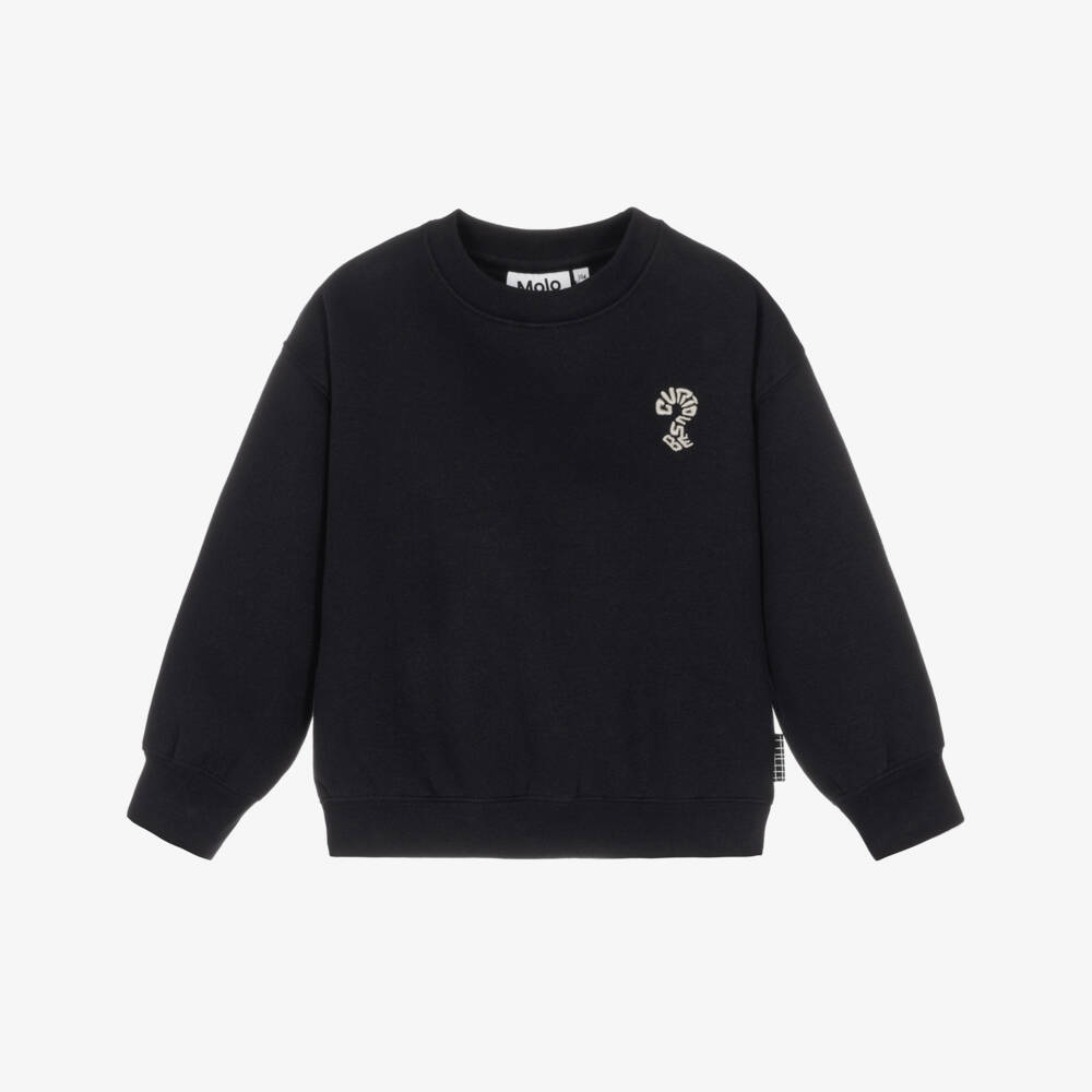 Molo-Boys Black Be Curious Sweatshirt | Childrensalon