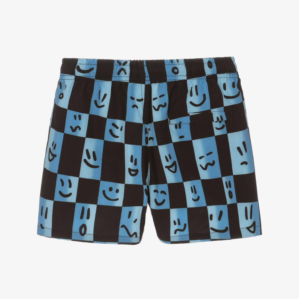 Molo-Boys Black & Blue Check Swim Shorts (UPF50+) | Childrensalon