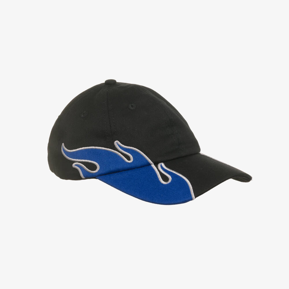 Molo-Boys Black & Blue Flame Cotton Cap | Childrensalon