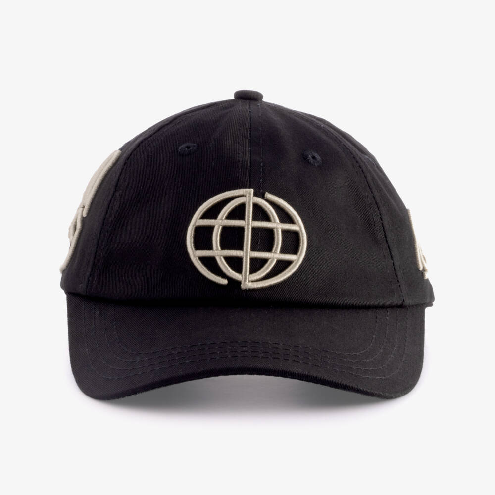Molo-Boys Black Cap with Symbols Embroidery | Childrensalon