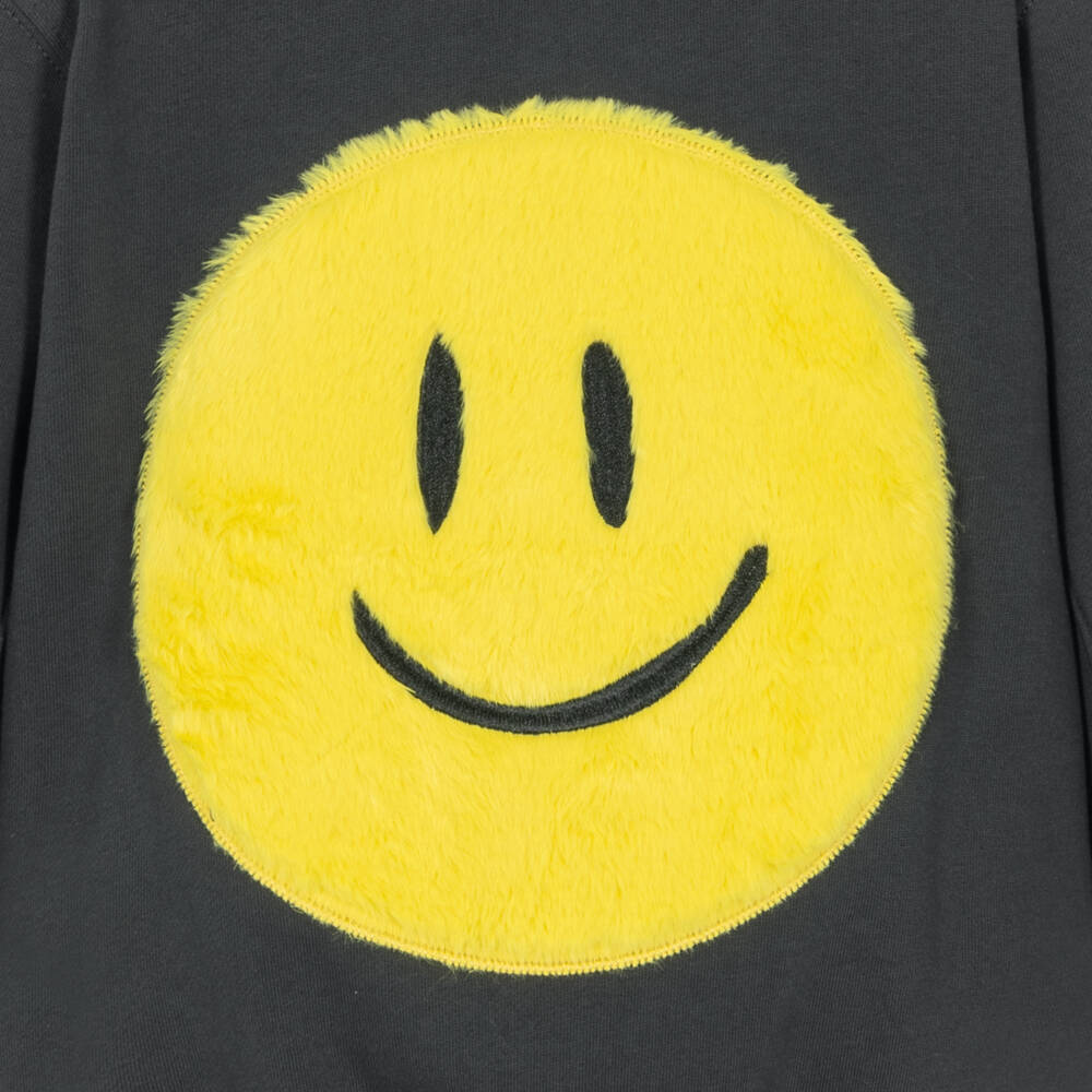 Molo-Boys Black Cotton Smiling Face Sweatshirt | Childrensalon
