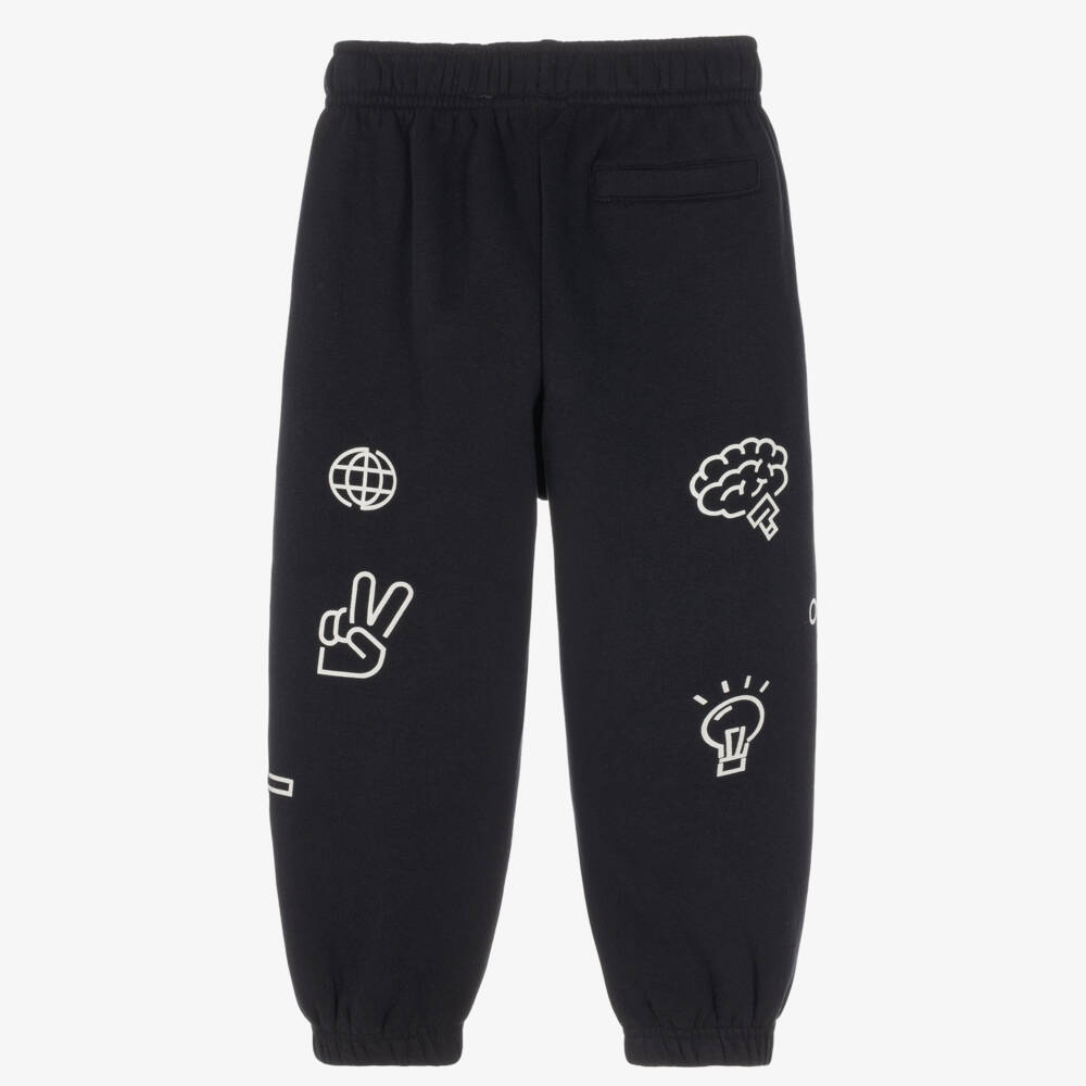 Molo-Boys Black Joggers with Printed Graphics | Childrensalon
