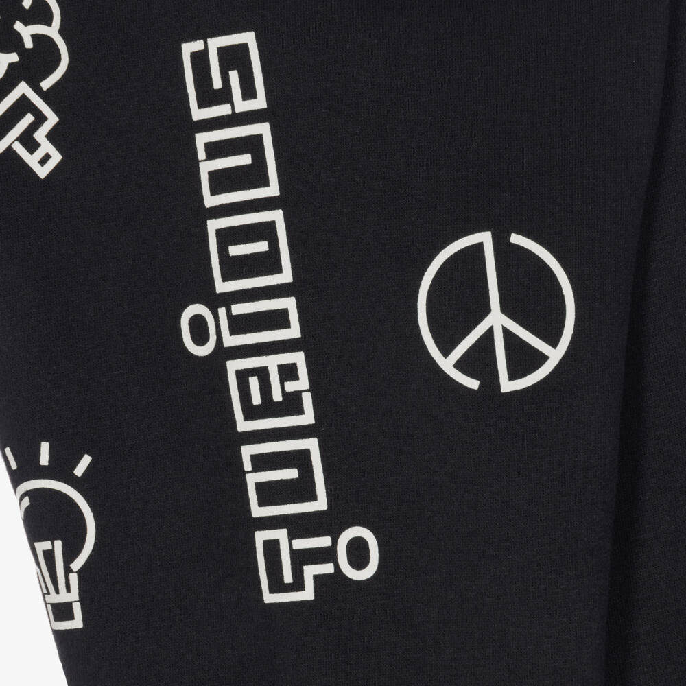 Molo-Boys Black Joggers with Printed Graphics | Childrensalon
