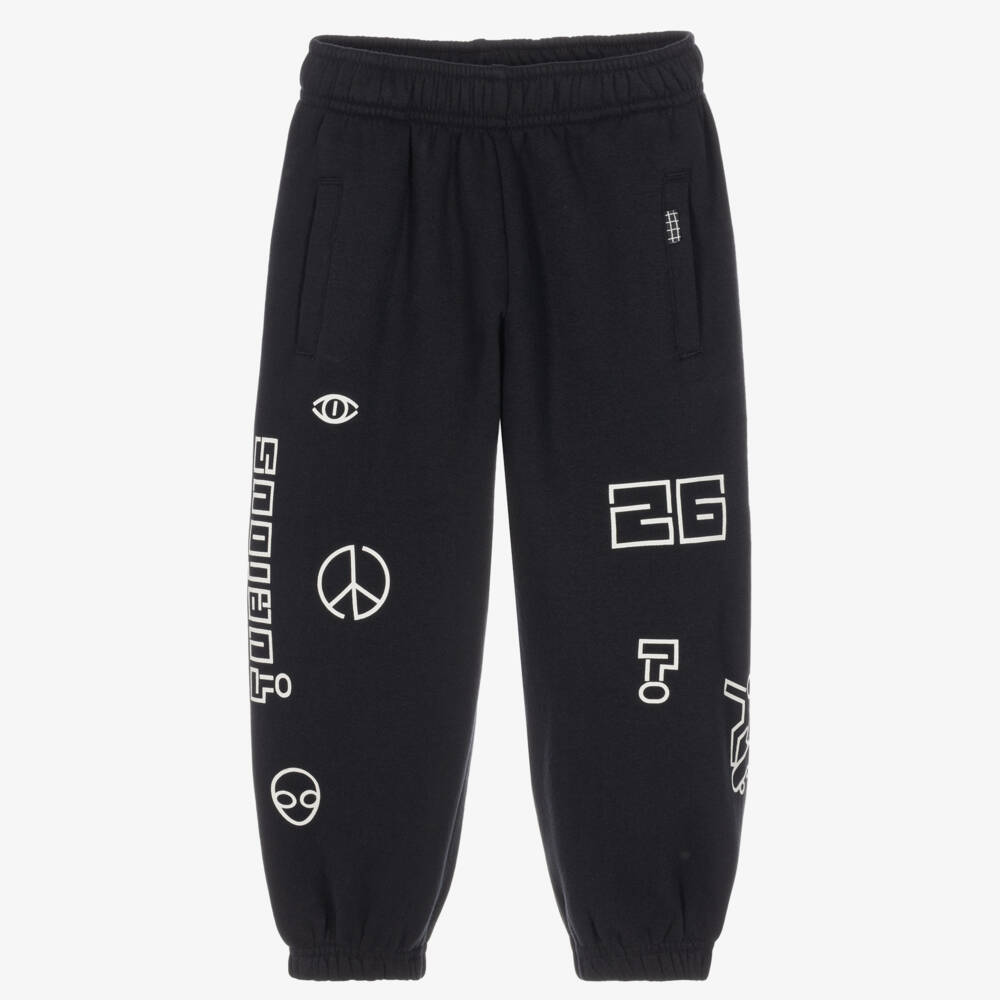Molo-Boys Black Joggers with Printed Graphics | Childrensalon