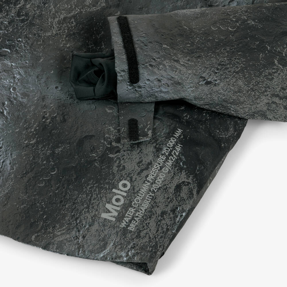 Molo-Boys Black Moon Print Technical Ski Jacket | Childrensalon