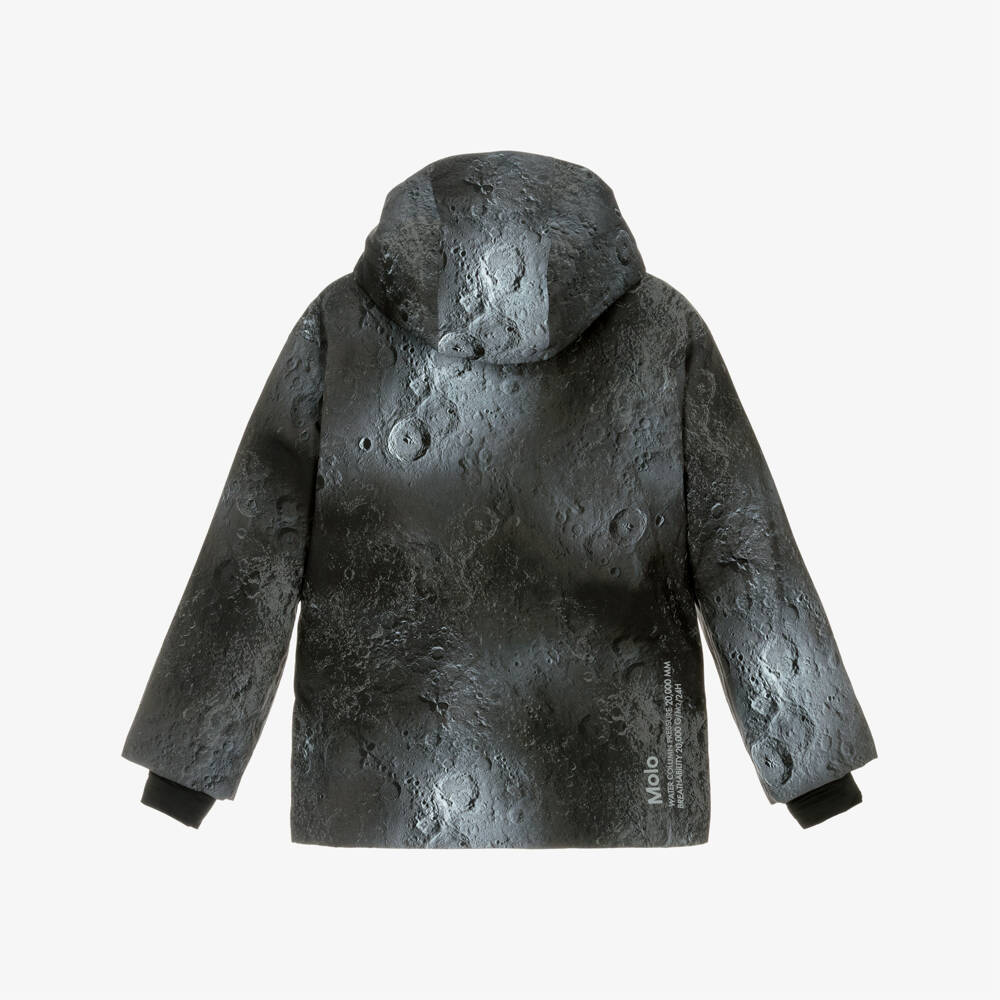 Molo-Boys Black Moon Print Technical Ski Jacket | Childrensalon