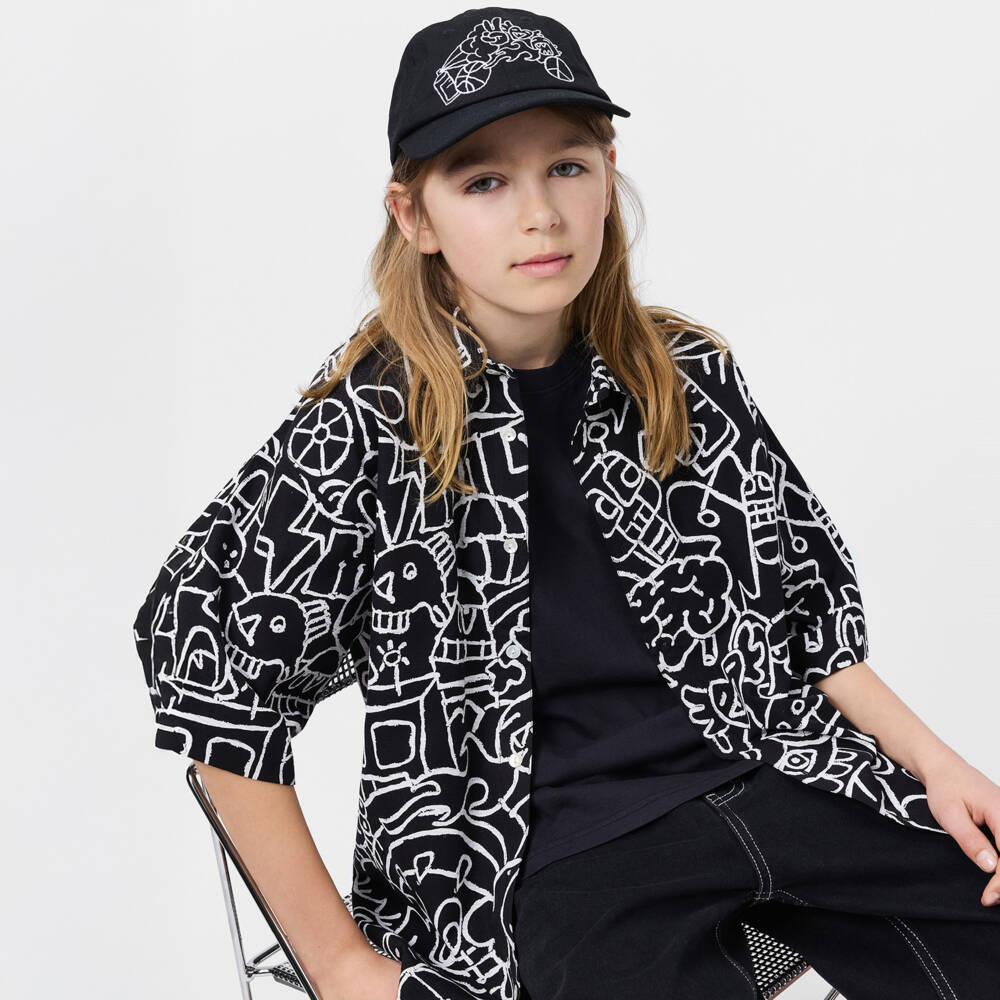 Molo-تيشيرت قطن عضوي لون أسود للأولاد | Childrensalon