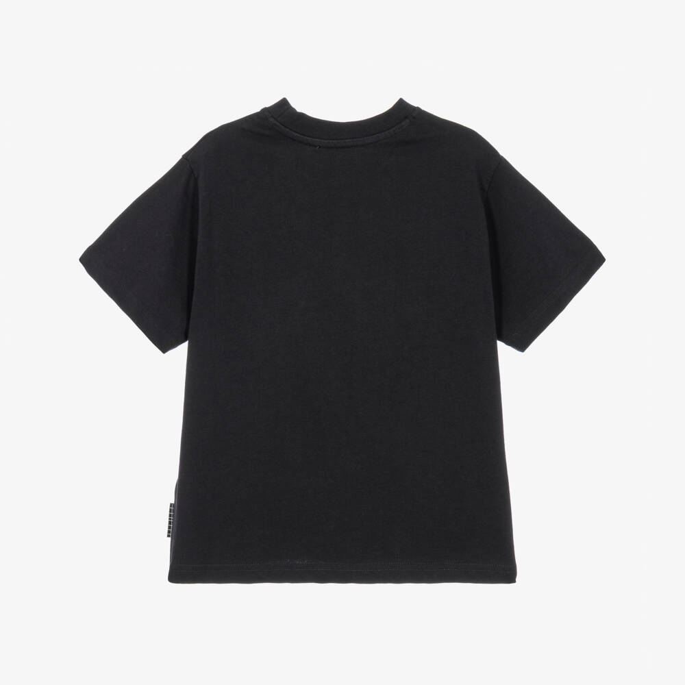 Molo-Boys Black Organic Cotton Graphic Print T-Shirt | Childrensalon