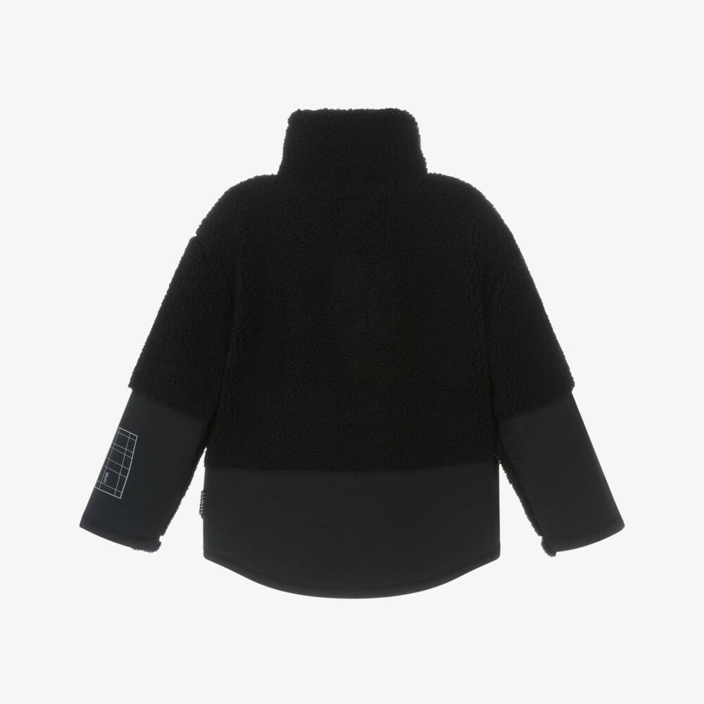 Molo-Boys Black Sherpa Fleece Utility Jacket | Childrensalon
