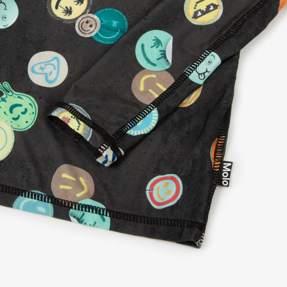 Molo-Boys Black Smiling Face Sun Protective Top (UPF50+) | Childrensalon