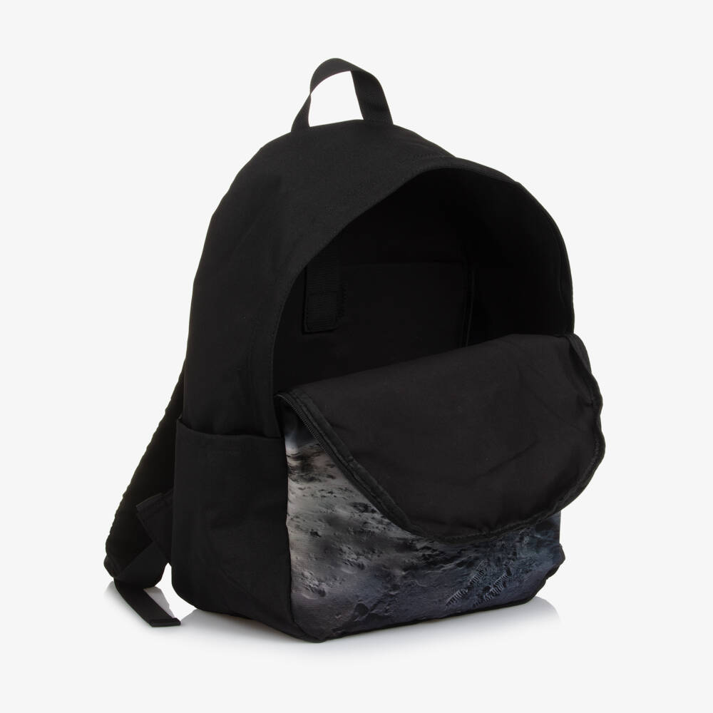 Molo-Boys Black Space Print Canvas Backpack (41cm) | Childrensalon