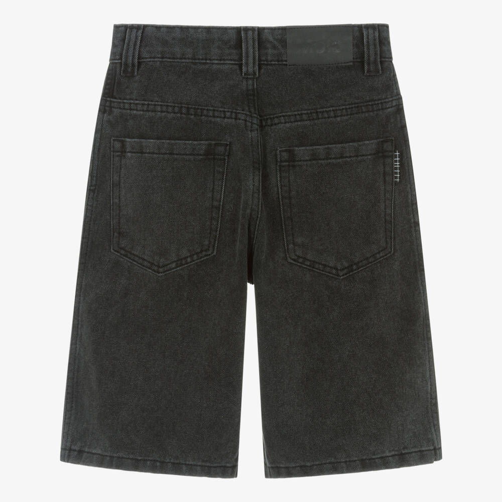 Molo-Boys Black Washed Denim Relaxed Fit Shorts | Childrensalon