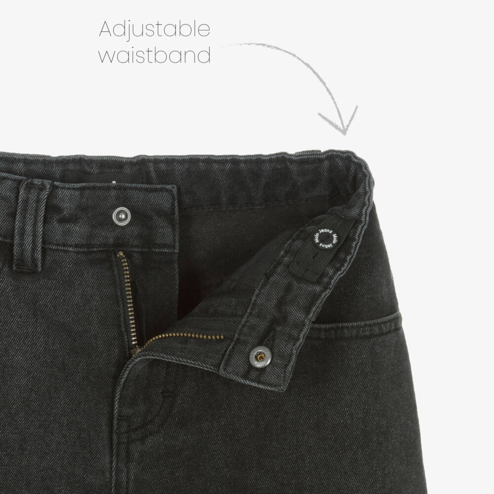 Molo-Boys Black Washed Denim Relaxed Fit Shorts | Childrensalon