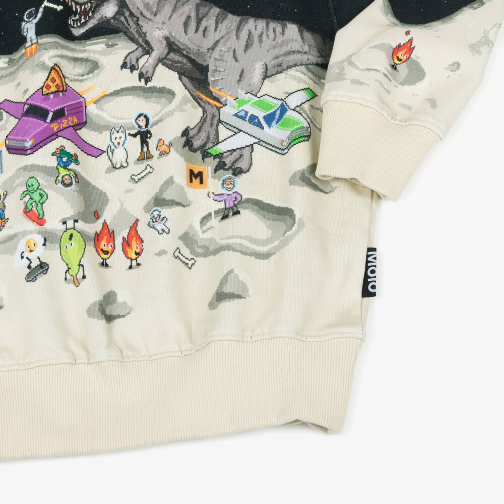 Molo-سويتشيرت بطبعة فضائية لون أسود وأصفر للأولاد | Childrensalon