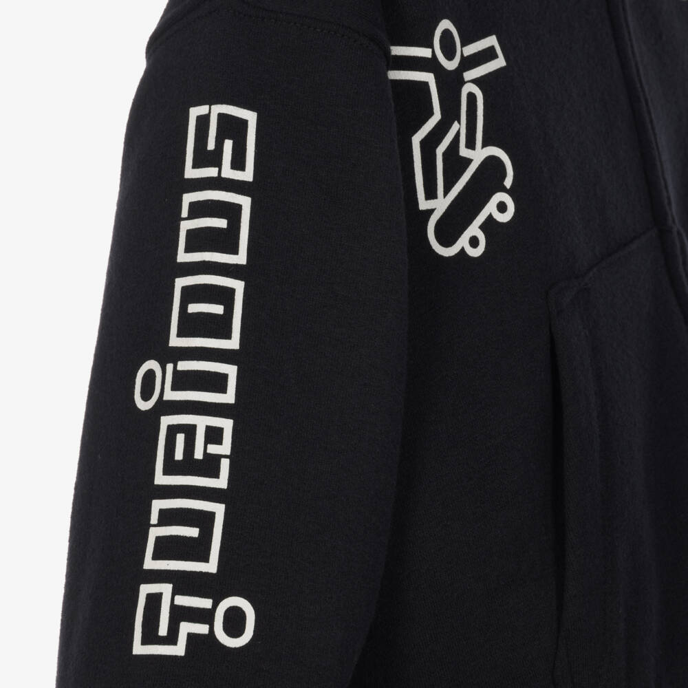 Molo-Boys Black Zip-Up Top with Printed Graphics | Childrensalon