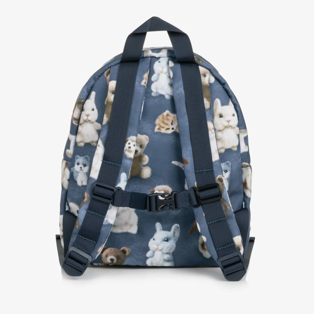 Molo-Boys Blue Animal Print Backpack (31cm) | Childrensalon
