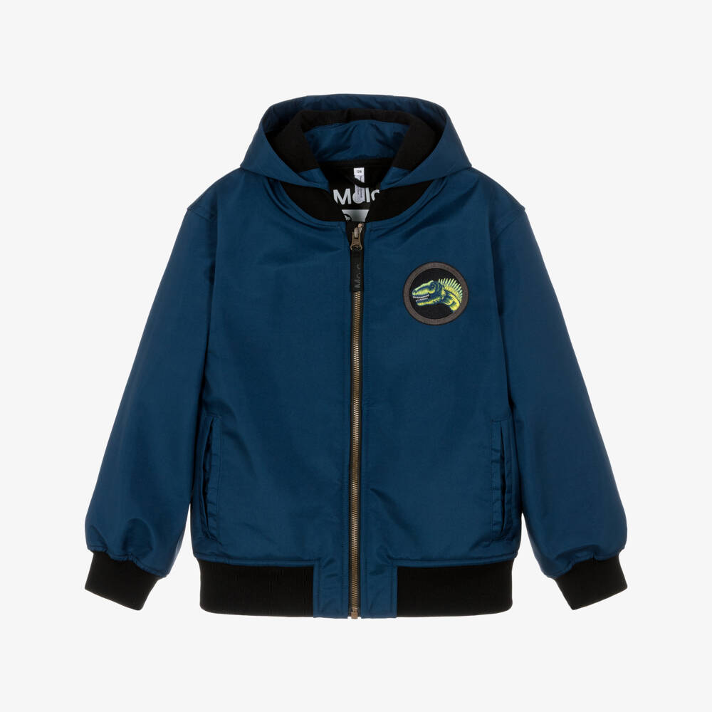 Molo-جاكيت بومبر مقاوم للماء بطبعة ديناصور لون أزرق للأولاد | Childrensalon