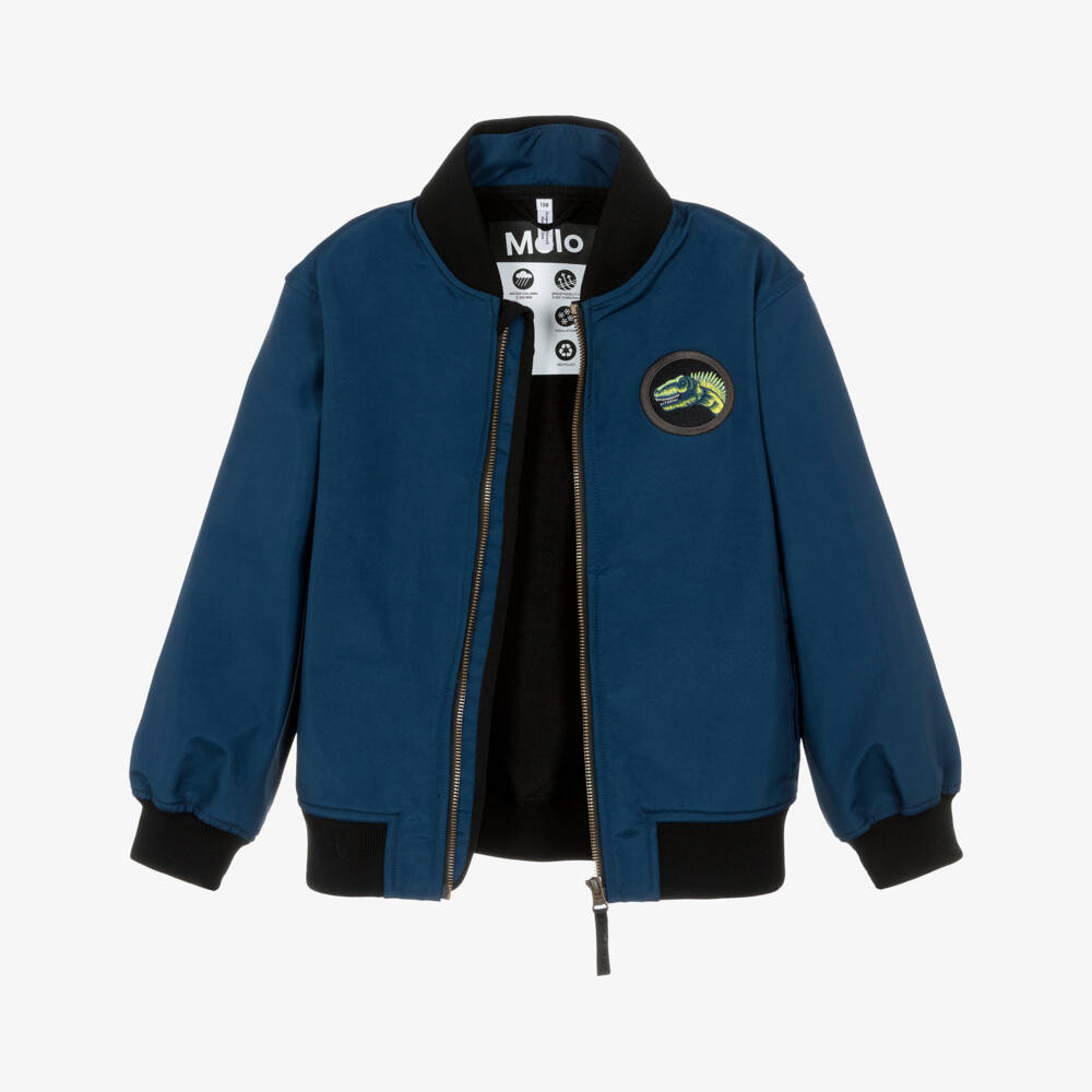 Molo-جاكيت بومبر مقاوم للماء بطبعة ديناصور لون أزرق للأولاد | Childrensalon