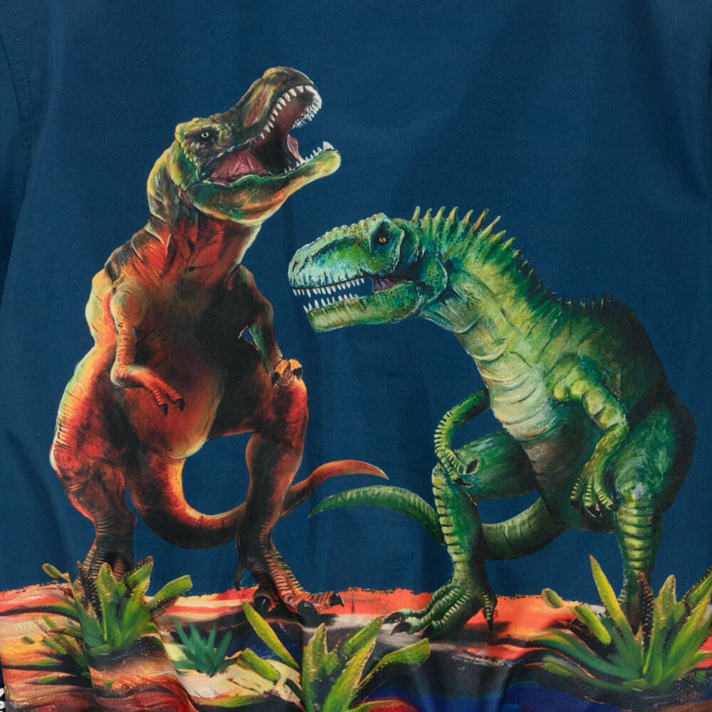 Molo-جاكيت بومبر مقاوم للماء بطبعة ديناصور لون أزرق للأولاد | Childrensalon