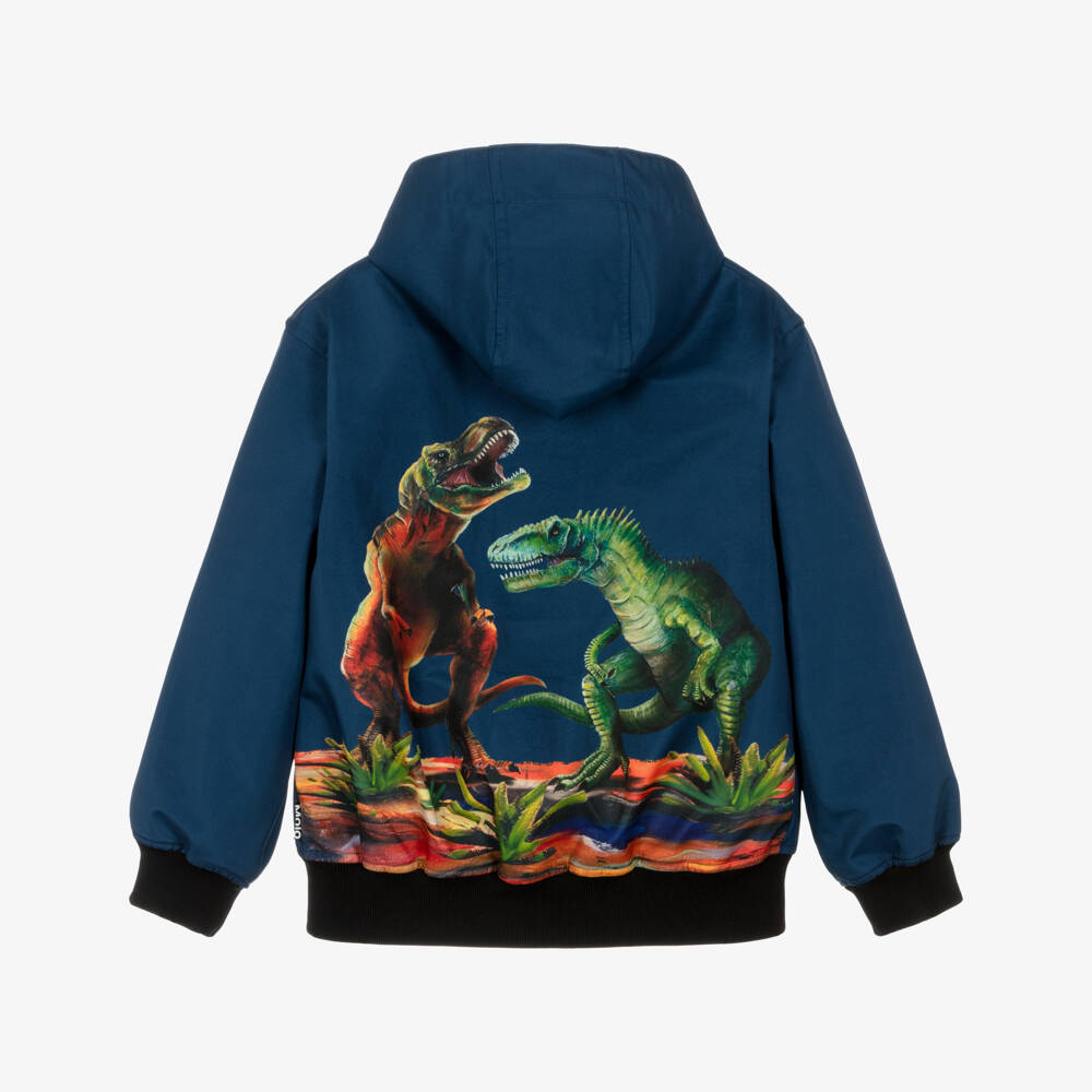 Molo-جاكيت بومبر مقاوم للماء بطبعة ديناصور لون أزرق للأولاد | Childrensalon