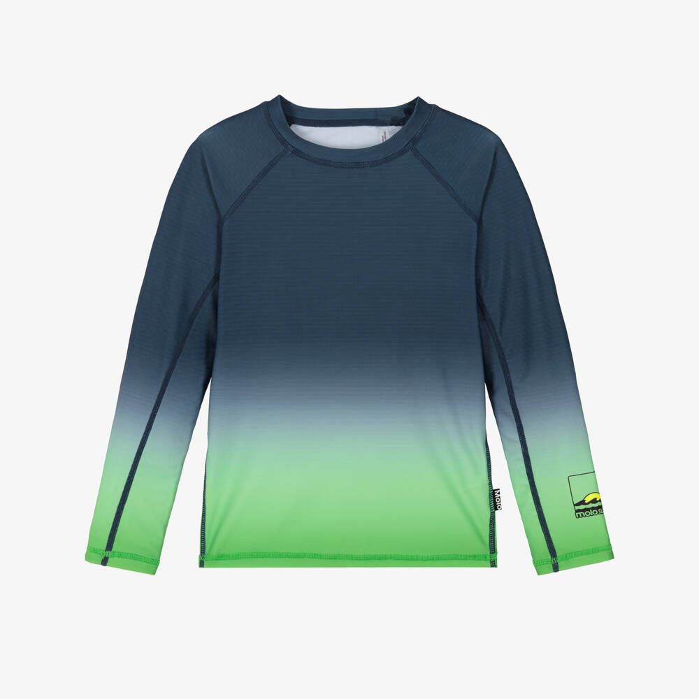Molo-Boys Blue & Green Ombré Sun Protective Swim Top (UPF50+) | Childrensalon