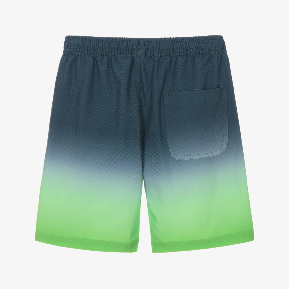 Molo-Boys Blue & Green Ombré Swim Shorts (UPF50+) | Childrensalon