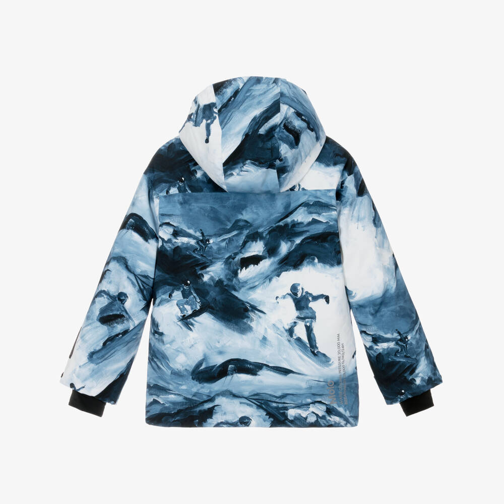 Molo-Boys Blue Mountain Print Technical Ski Jacket | Childrensalon