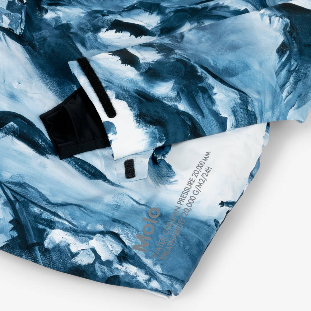 Molo-Boys Blue Mountain Print Technical Ski Jacket | Childrensalon
