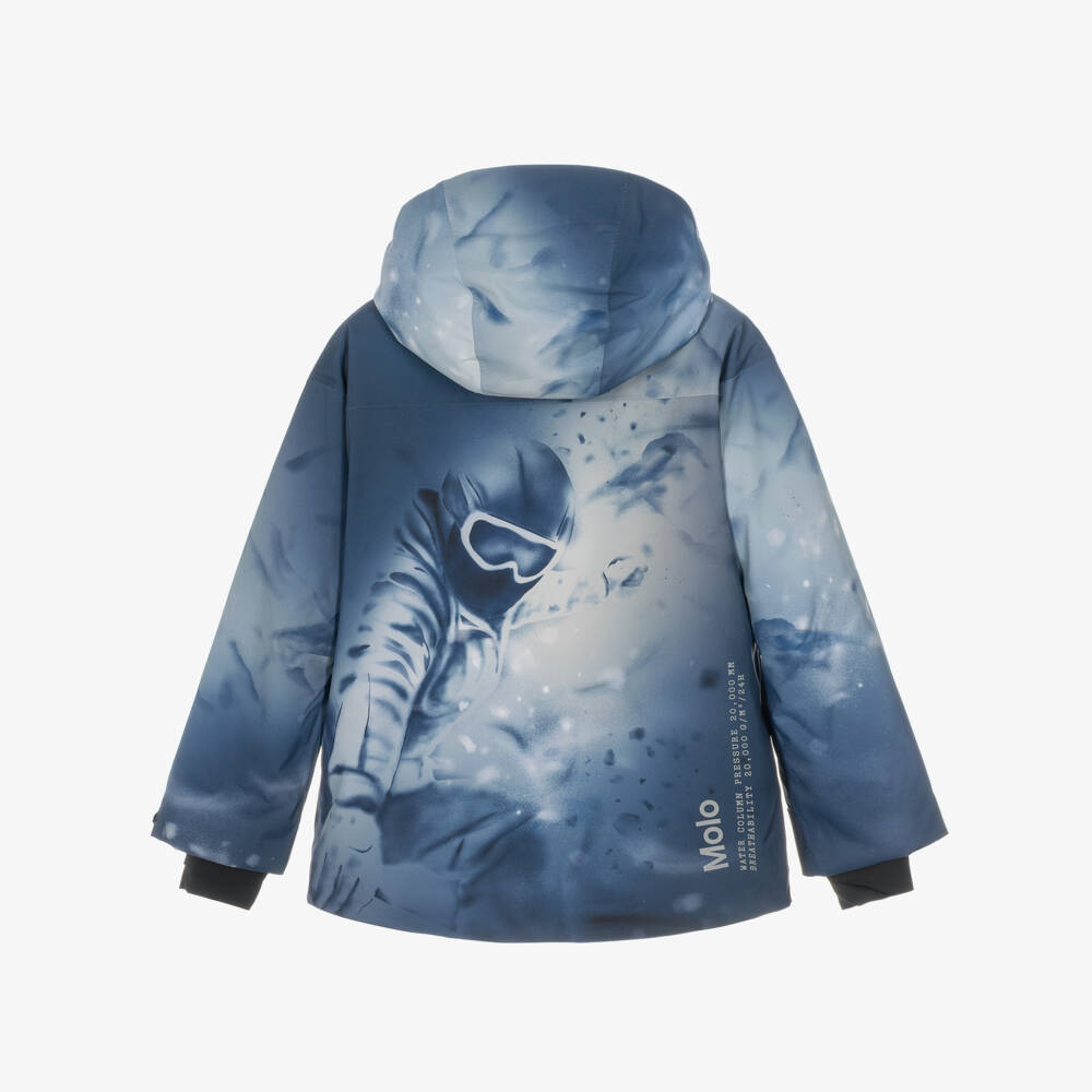 Molo-Boys Blue Mountain Print Technical Ski Jacket | Childrensalon