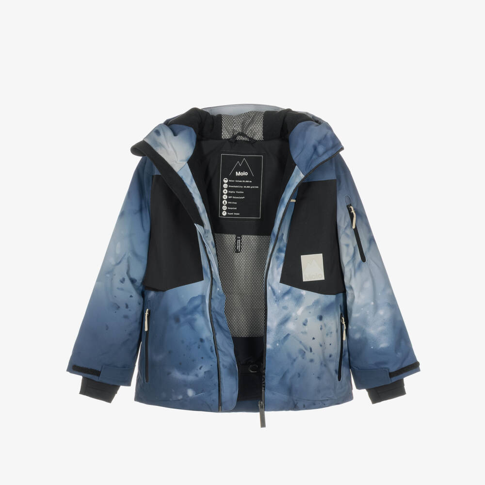 Molo-Boys Blue Mountain Print Technical Ski Jacket | Childrensalon
