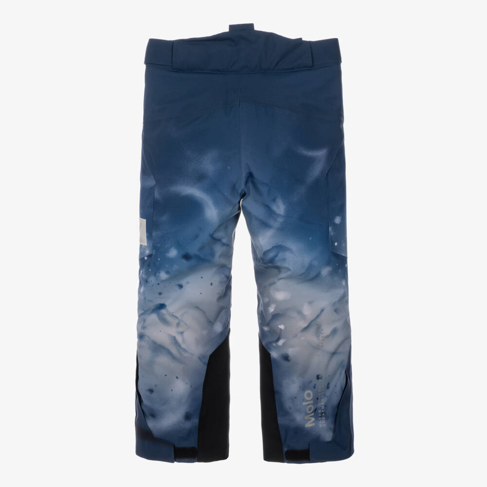 Molo-Boys Blue Mountain Print Technical Ski Trousers | Childrensalon