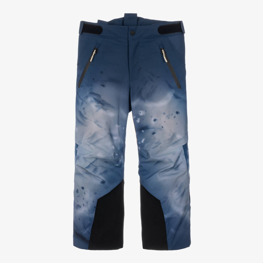 Molo-Boys Blue Mountain Print Technical Ski Trousers | Childrensalon