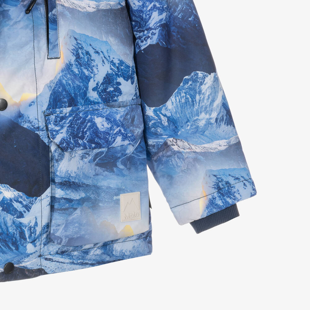Molo-Boys Blue Mountain Sunset Print Ski Jacket | Childrensalon