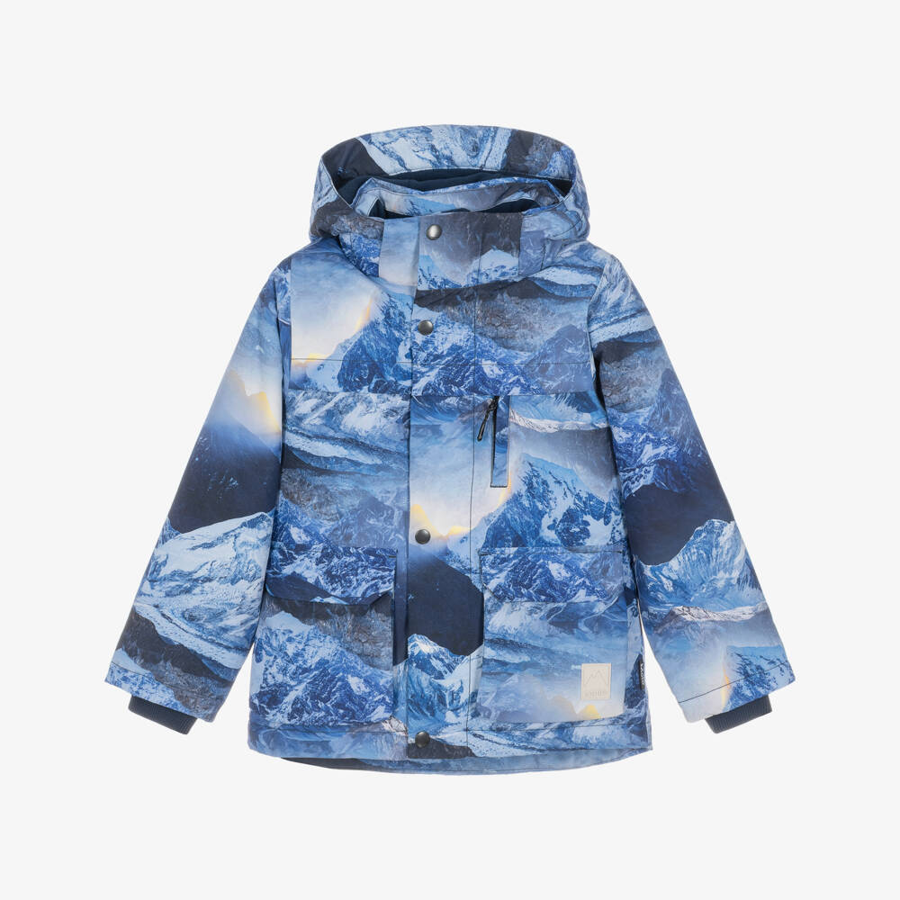 Molo-Boys Blue Mountain Sunset Print Ski Jacket | Childrensalon