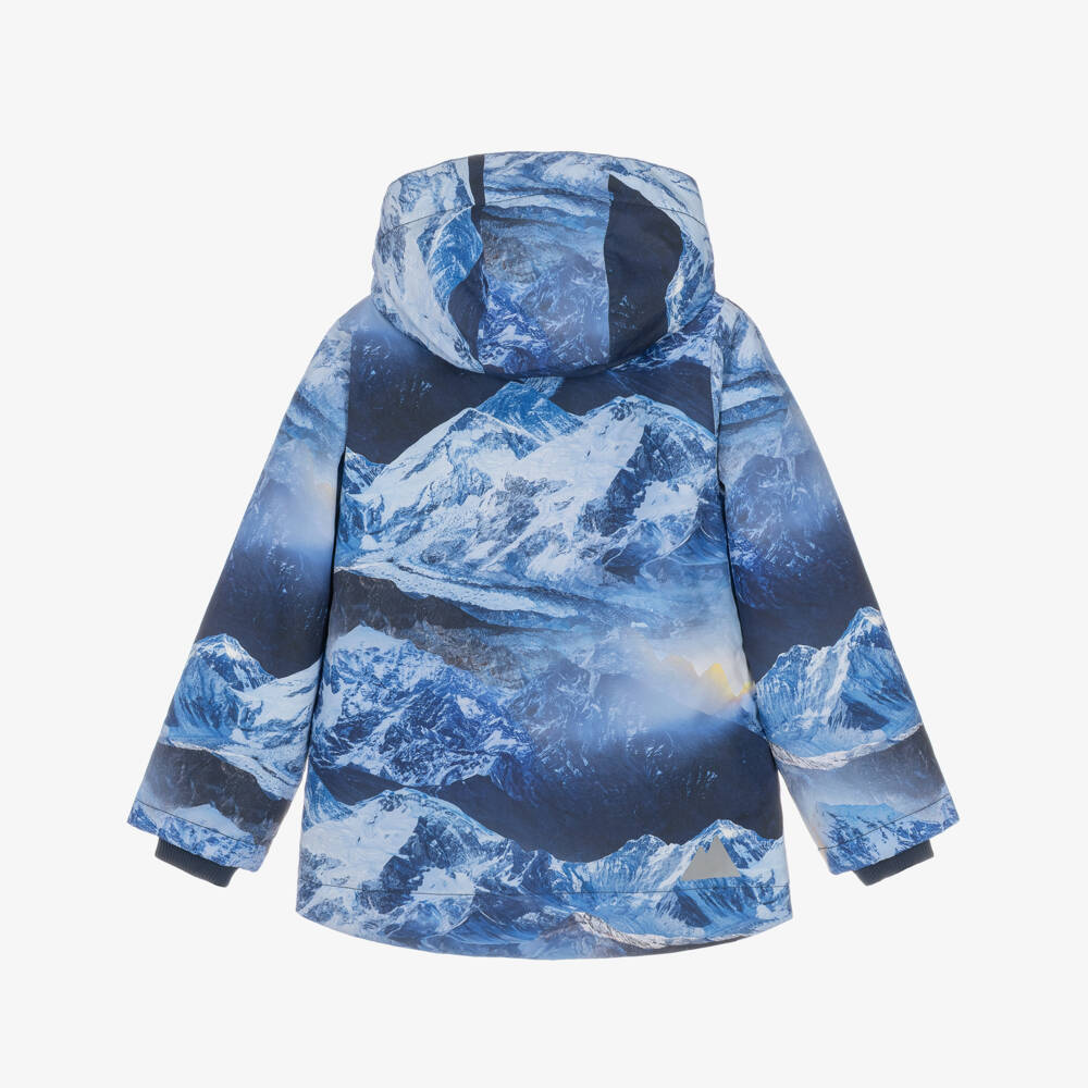 Molo-Boys Blue Mountain Sunset Print Ski Jacket | Childrensalon
