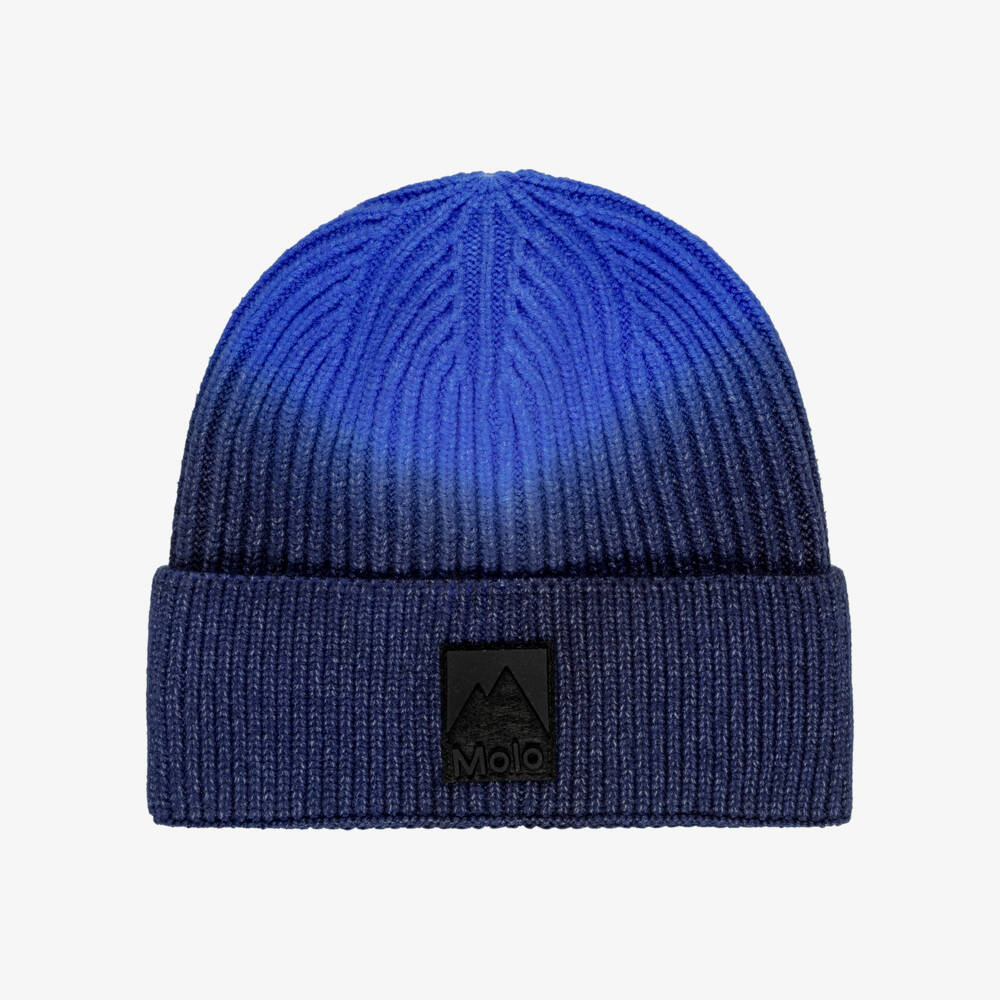 Molo-Boys Blue Ombré Knit Beanie Hat | Childrensalon