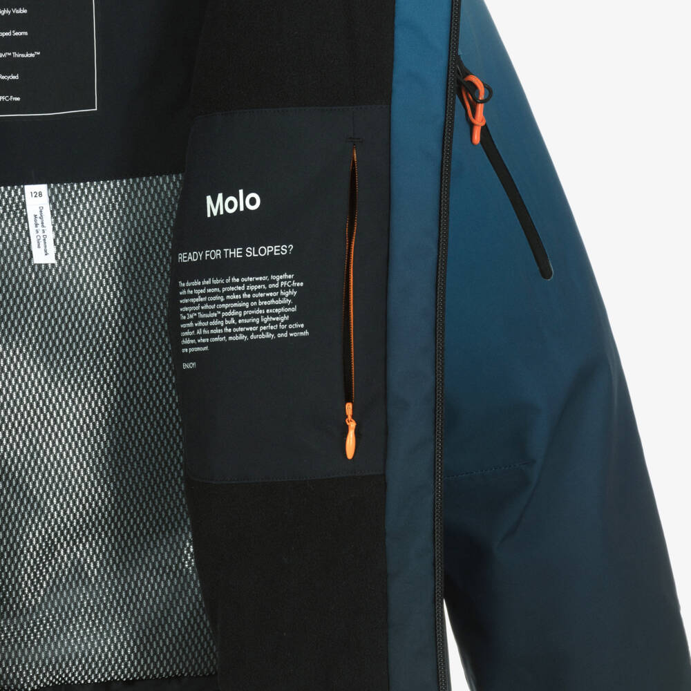 Molo-Boys Blue Ombré Technical Ski Jacket | Childrensalon