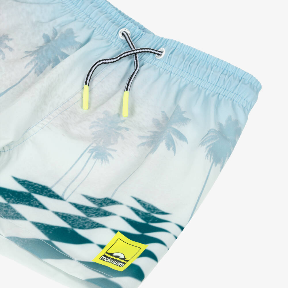 Molo-Boys Blue Racing Car Swim Shorts (UPF50+) | Childrensalon