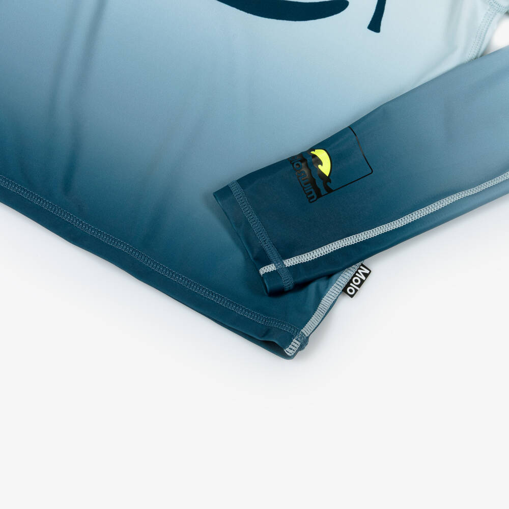 Molo-Boys Blue Smiling Palm Tree Sun Protective Swim Top (UPF50+) | Childrensalon