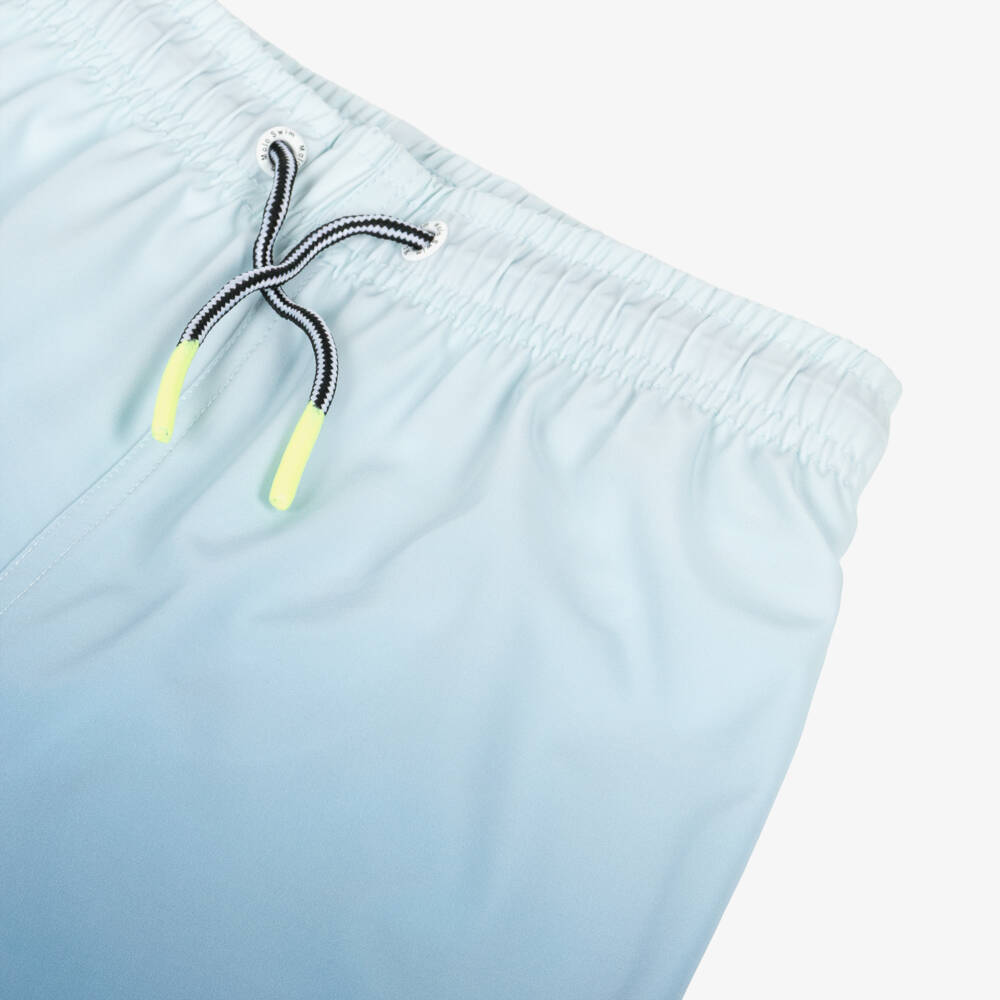 Molo-Boys Blue Smiling Palm Tree Swim Shorts (UPF50+) | Childrensalon