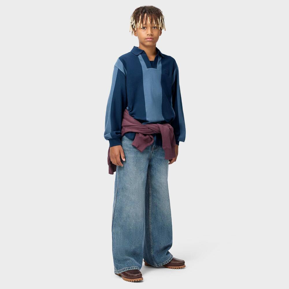 Molo-Boys Blue Striped Piqué Polo Shirt | Childrensalon