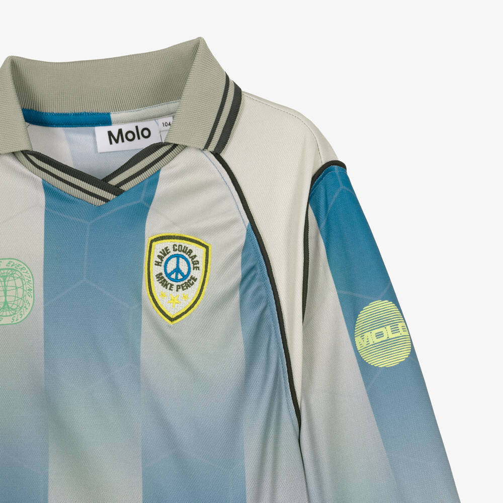 Molo-Boys Blue Striped World United Top | Childrensalon