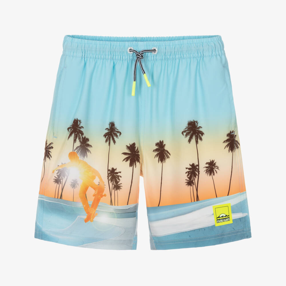 Molo-Boys Blue Sunrise Skate Swim Shorts (UPF50+) | Childrensalon