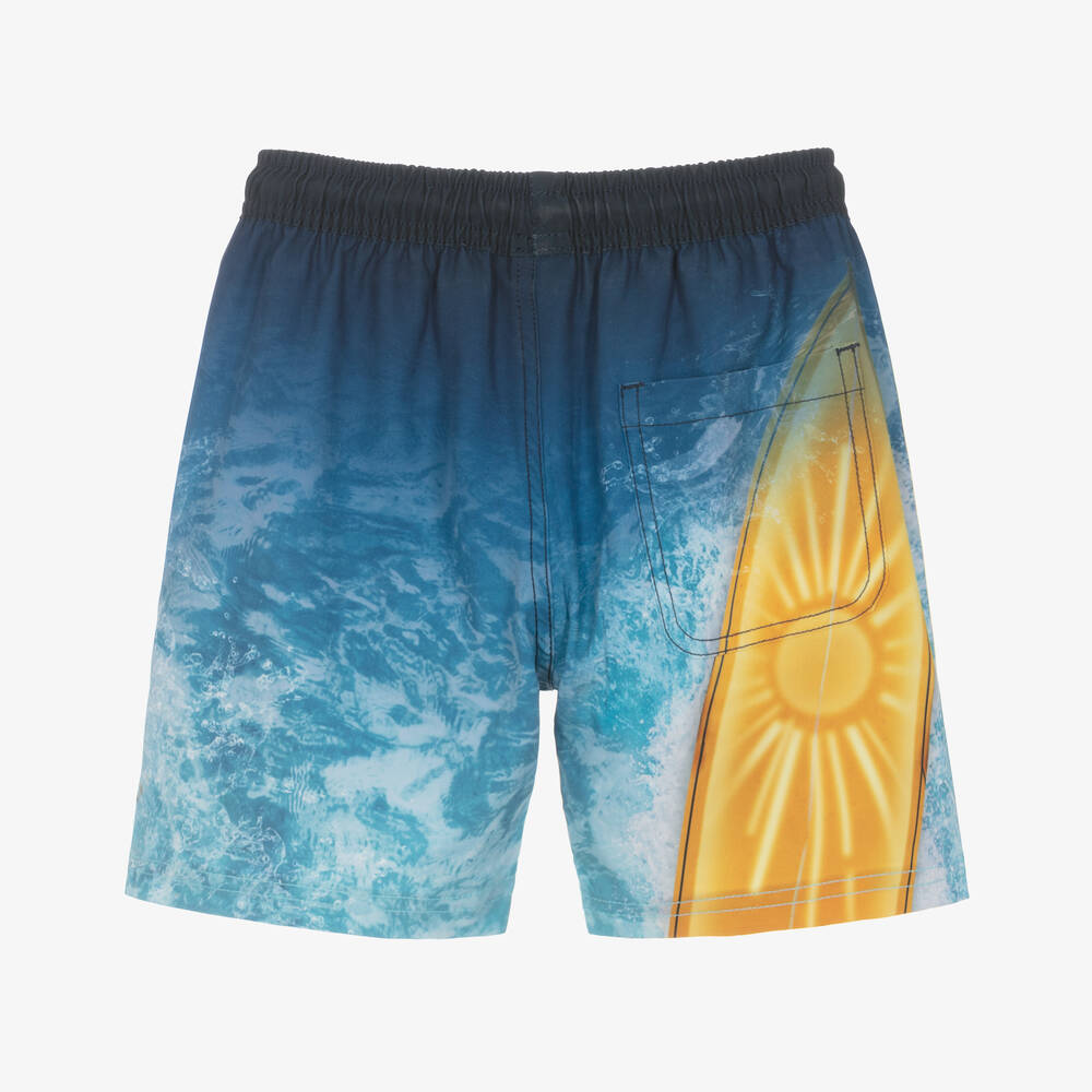Molo-Boys Blue Surf Board Swim Shorts (UPF50+) | Childrensalon