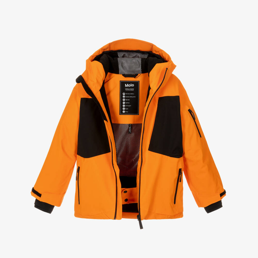 Molo-Boys Bright Orange Technical Ski Jacket | Childrensalon