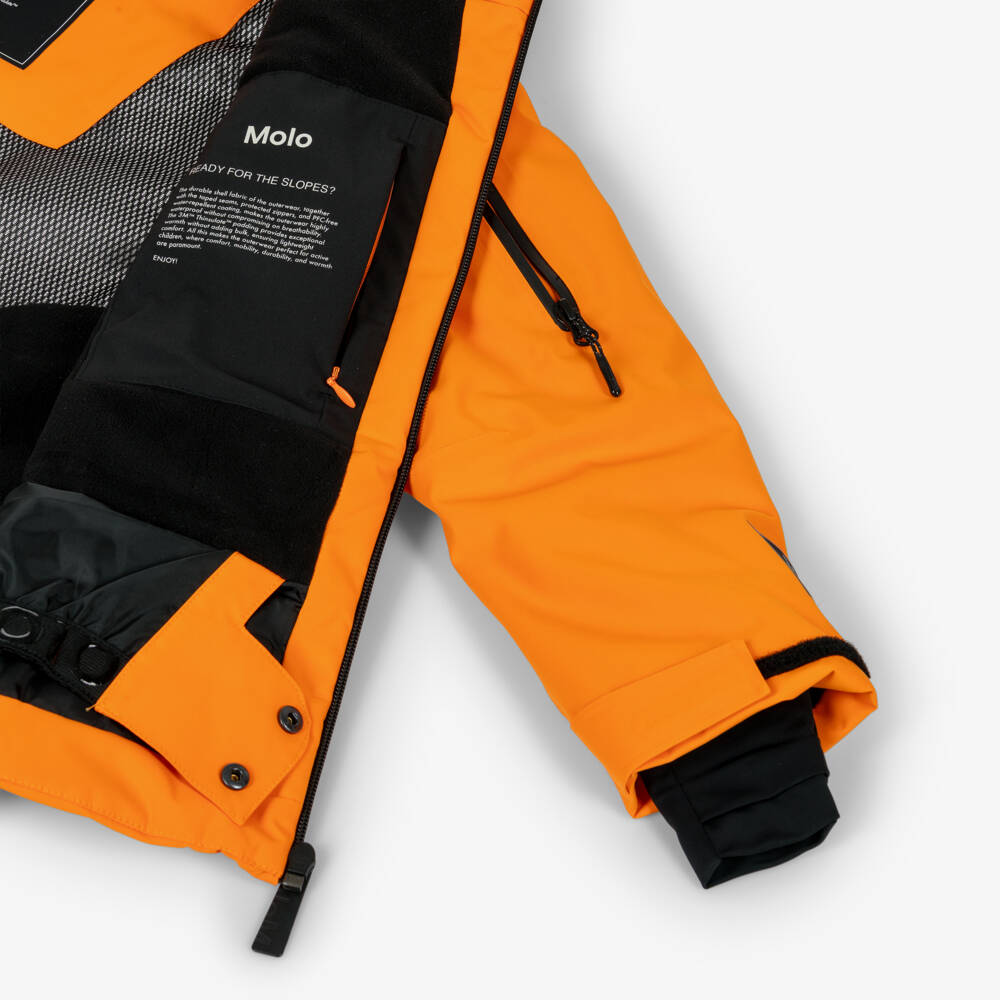 Molo-Boys Bright Orange Technical Ski Jacket | Childrensalon