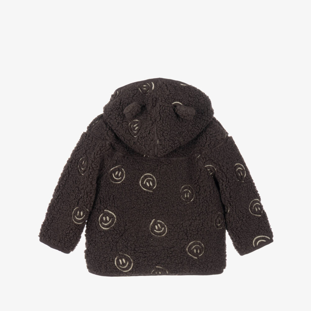 Molo-Boys Dark Brown Fleece with Smiles | Childrensalon